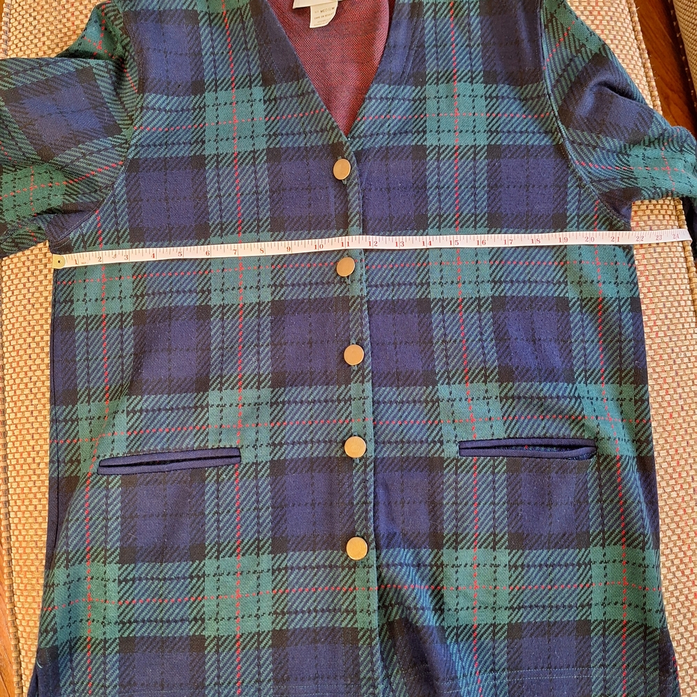 Cathy Daniels Vintage Plaid Knit Cardigan - Picture 4 of 12